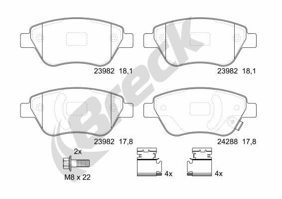 Set placute frana,frana disc 23982 00 702 10 BRECK